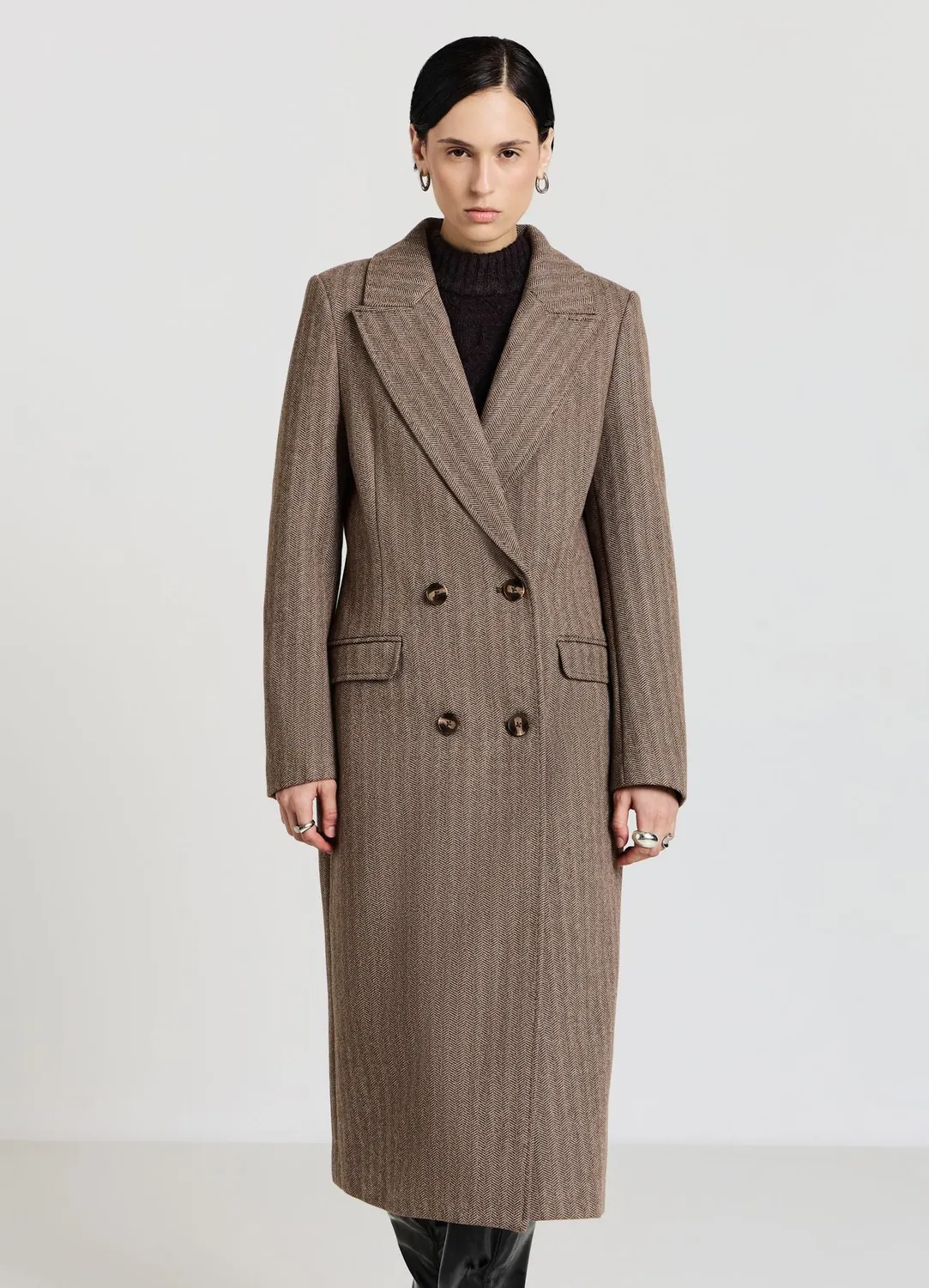 Calliope spinato manteau femme pied-de-poule chaud