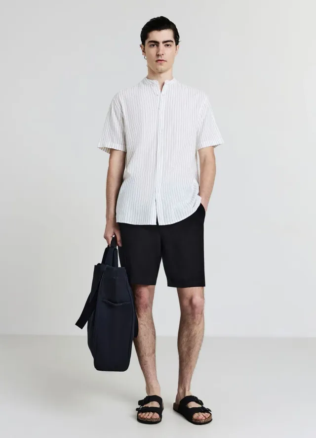 Calliope chemise coréenne homme rayée coton manches courtes