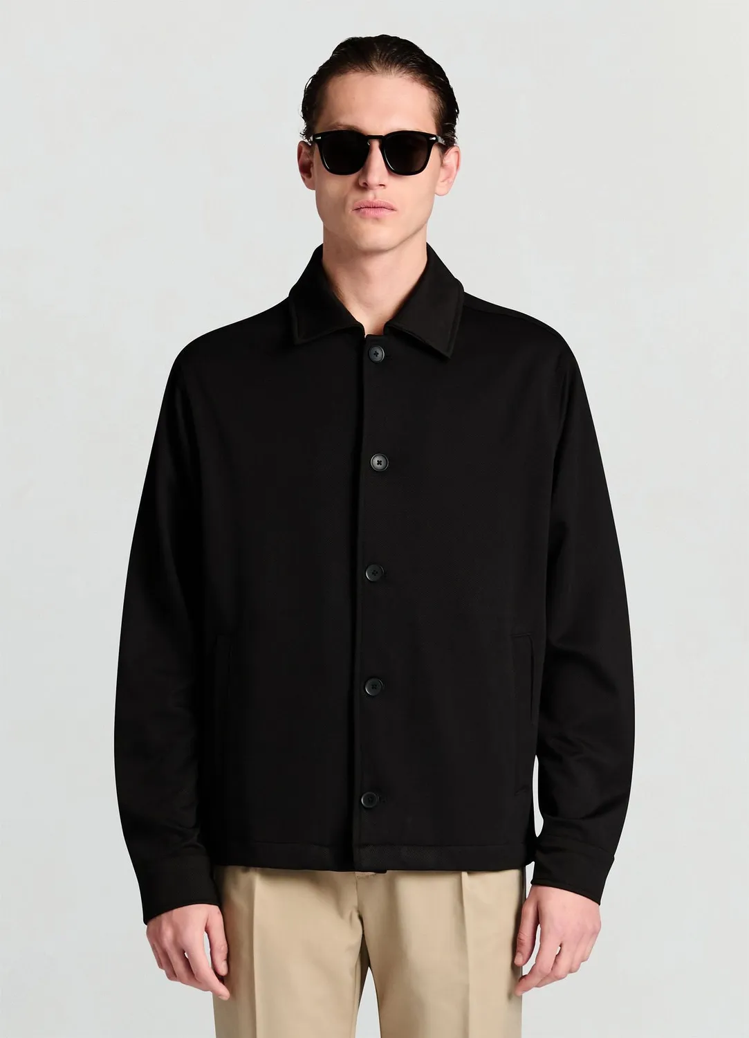 Calliope veste maille homme col chemise boutons L