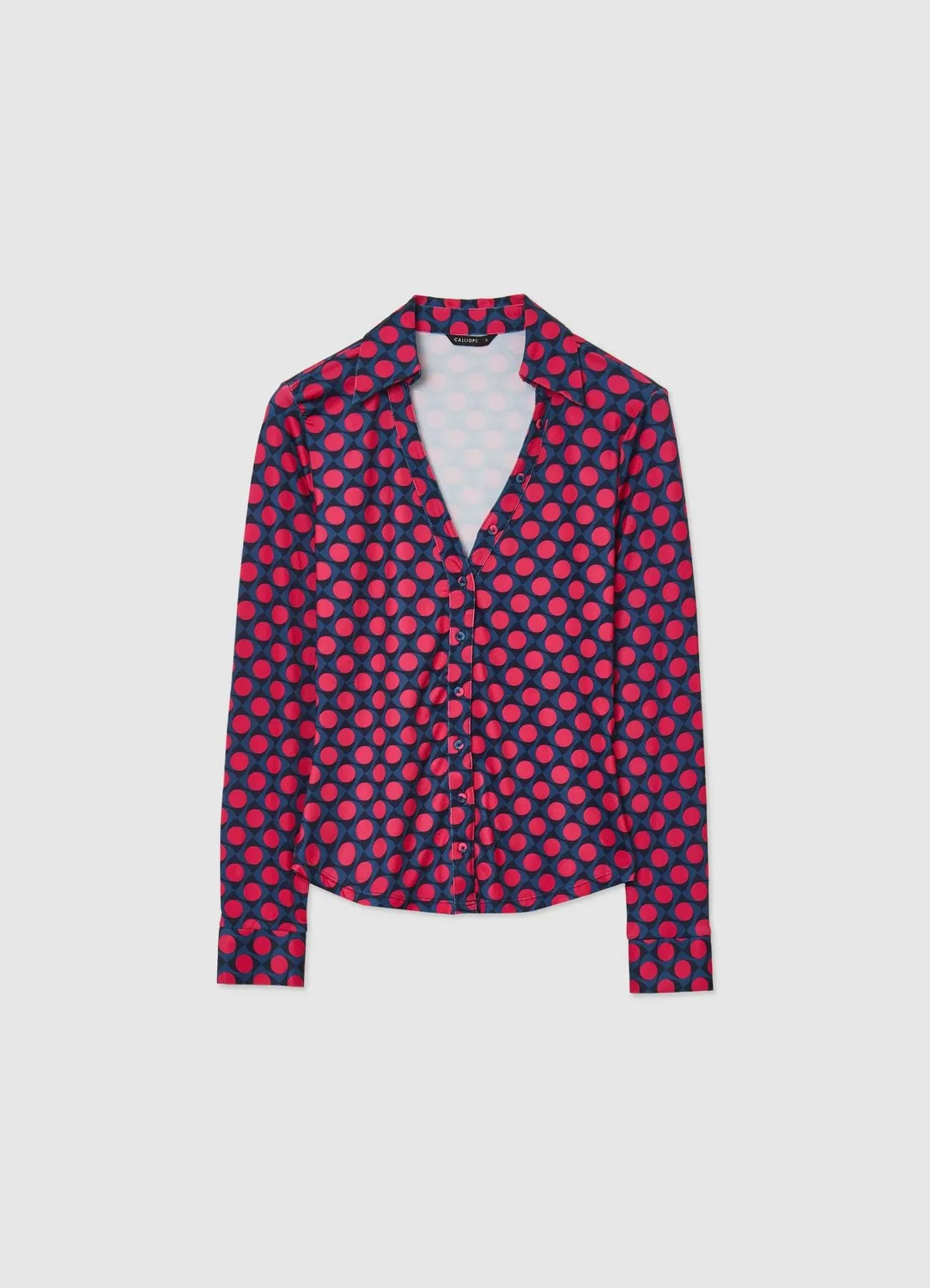 Calliope chemise cintrée femme géométrique manches longues