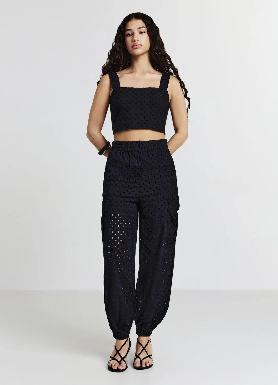 Calliope top crop broderie anglaise femme coton