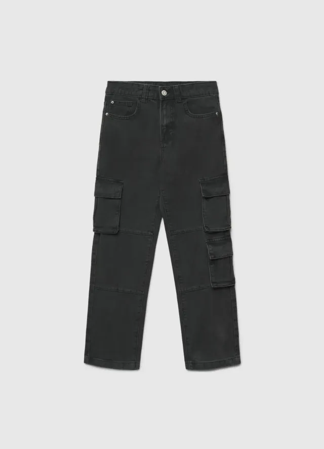 Calliope jean cargo garçon multi-poches droit