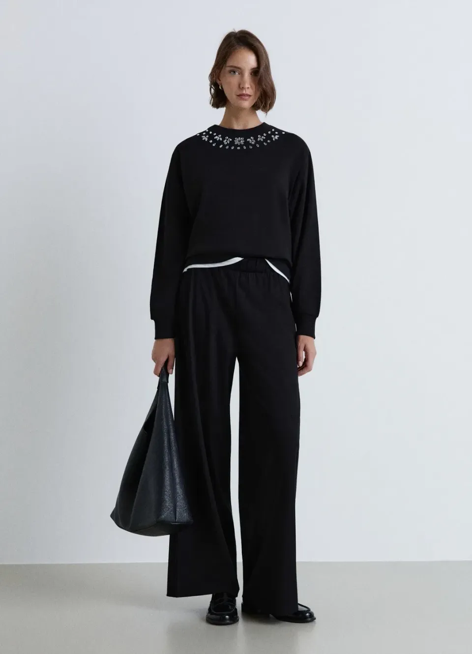 Calliope pantalon large taille élastique femme