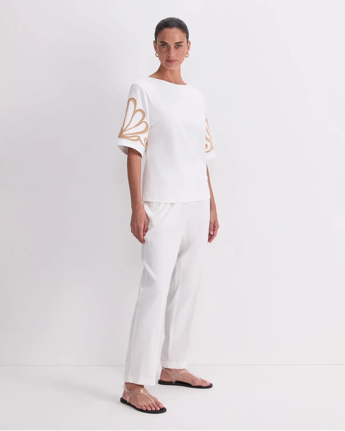 Sportscraft Eliza Embroidery Top top coton brodé