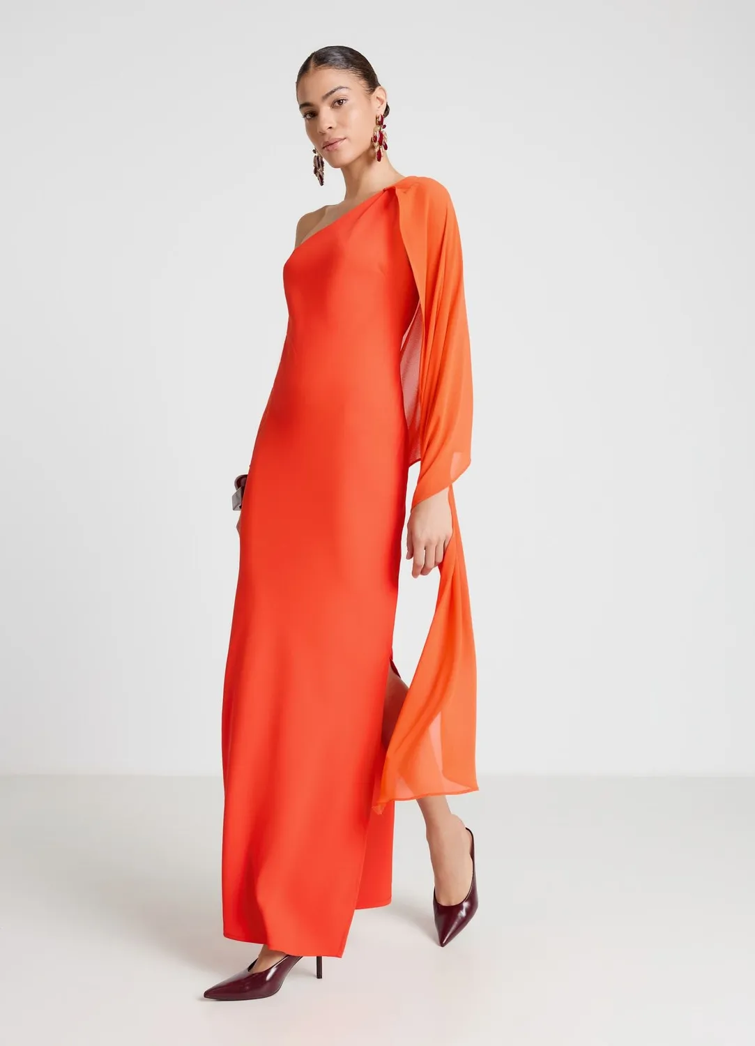 Calliope robe longue femme monospalla drapée
