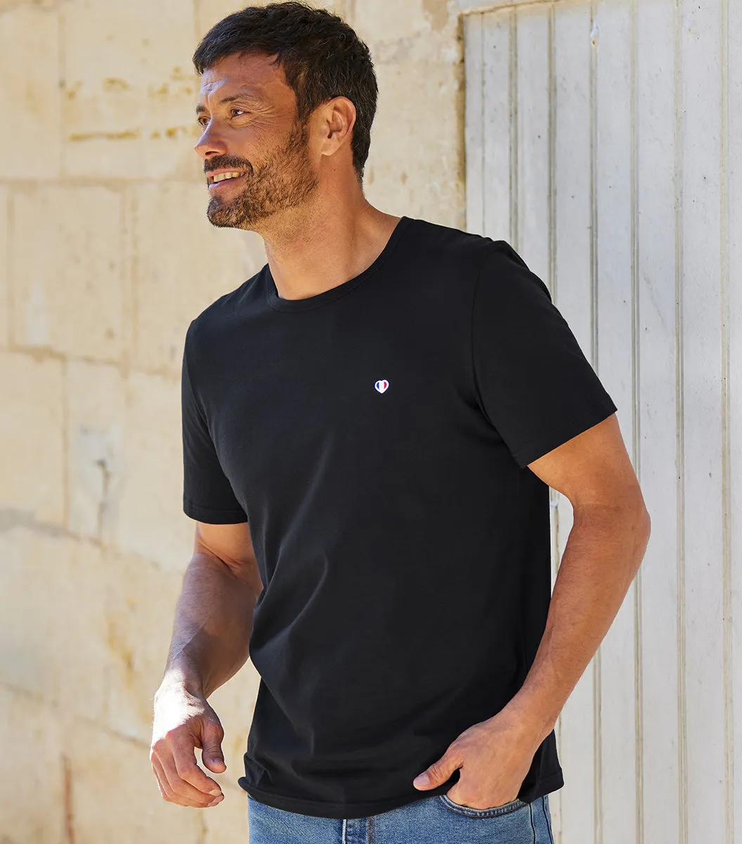 Cocorico Iconique t-shirt homme noir coton coupe droite