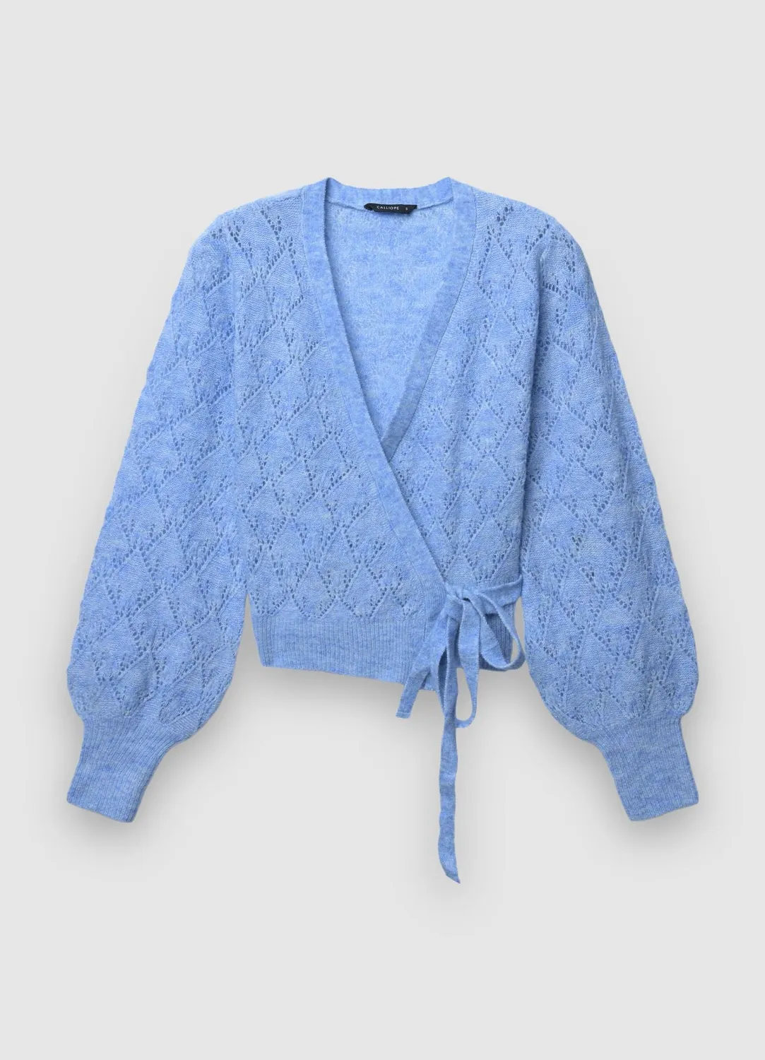 Calliope pull col V ajouré à nœud femme