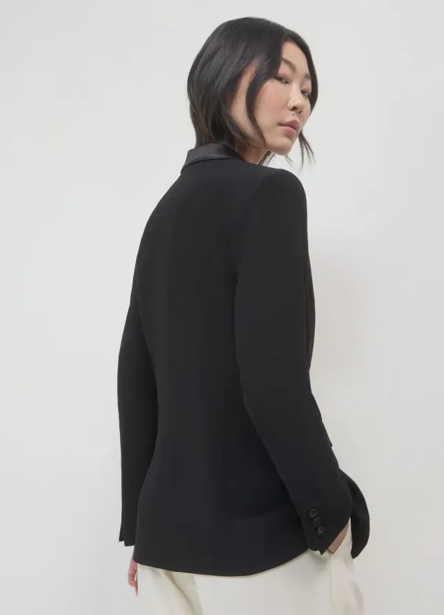 Calliope Veste Slim Revers Satiné Veste Femme