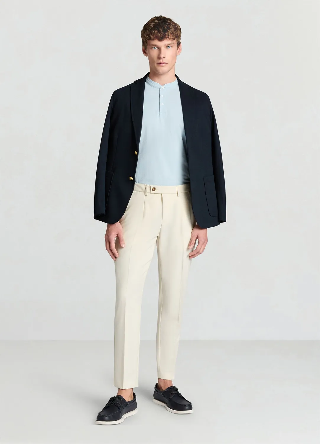 Calliope polo col coréen homme 3 boutons