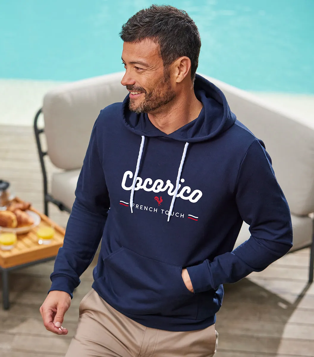 Cocorico French Touch sweat capuche marine homme coton