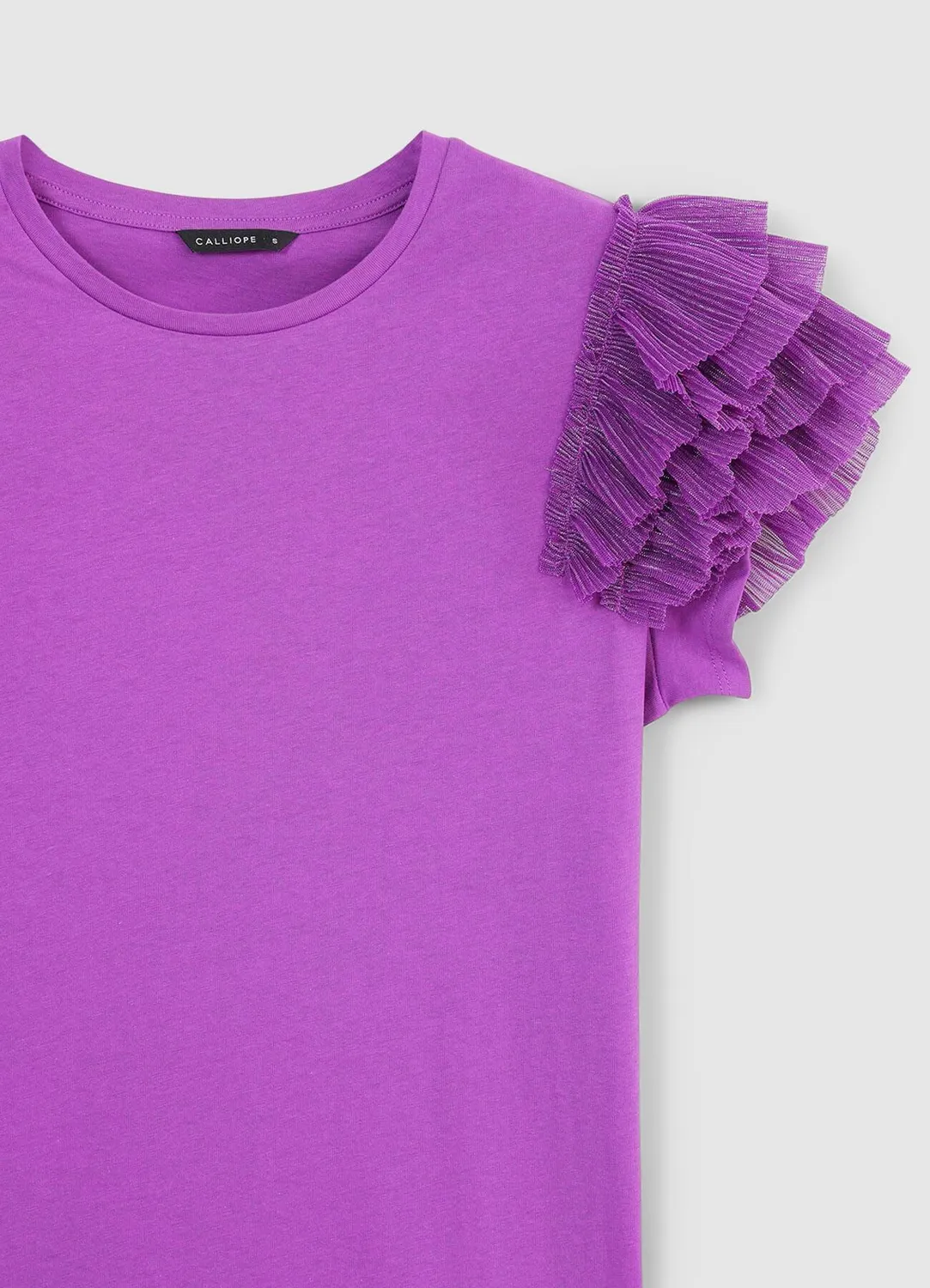 Calliope t-shirt tulle femme M col rond coton