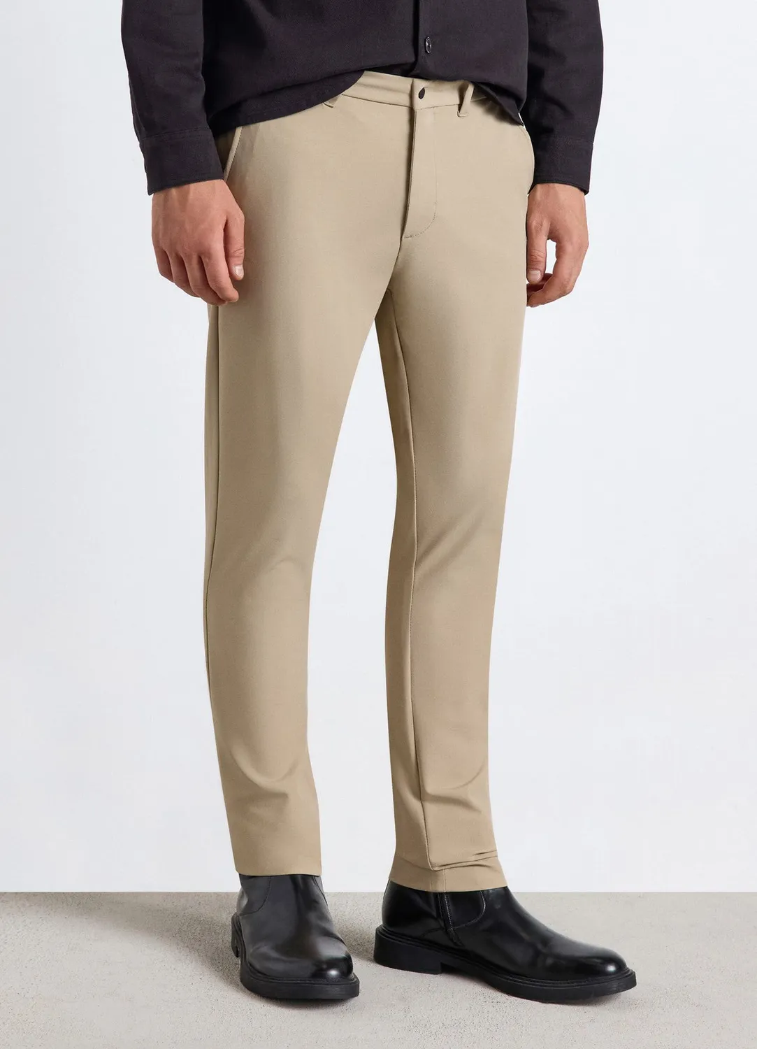 Calliope Pantalon droit homme pantalon taille élastique uni