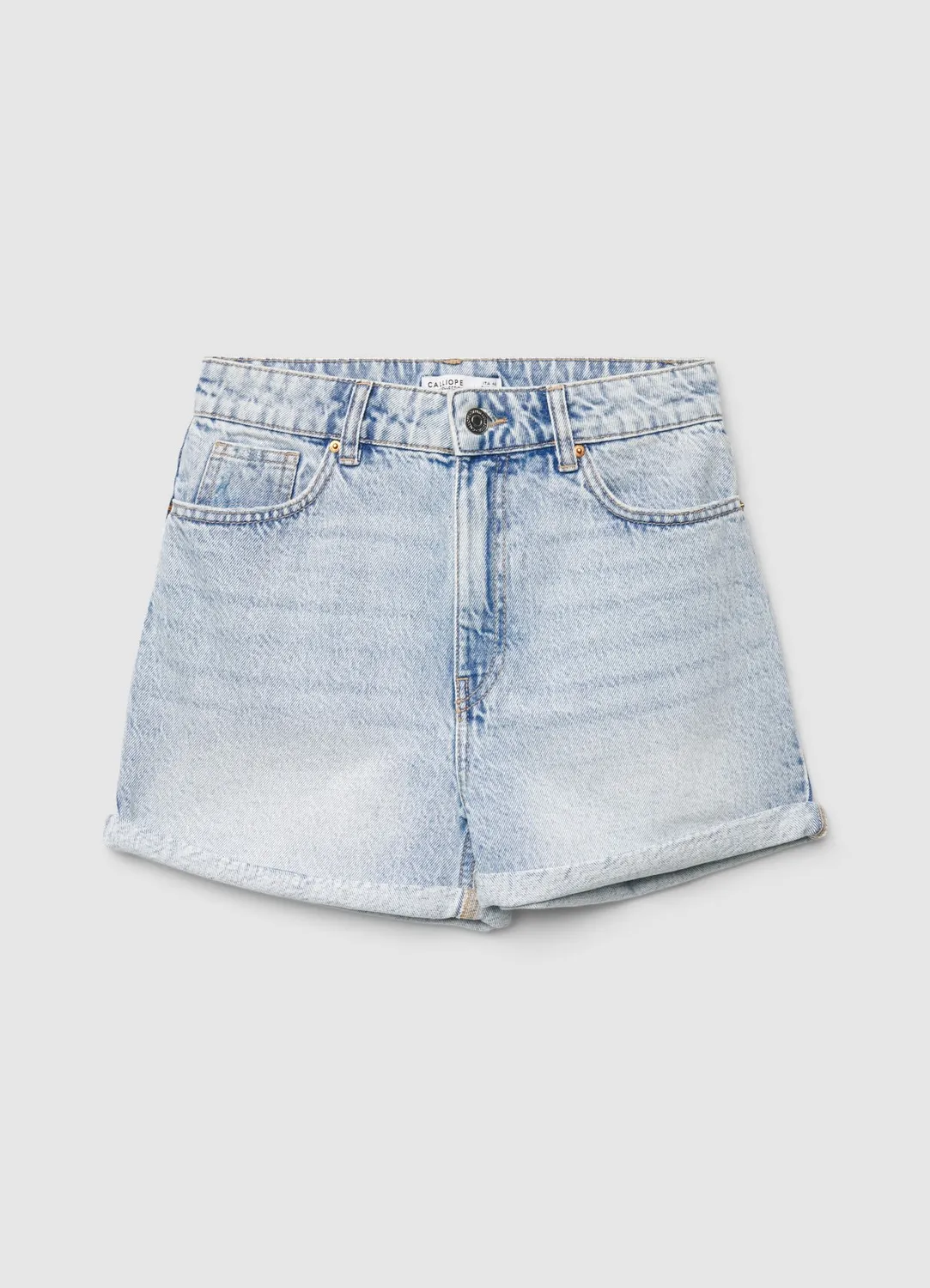 Calliope short mom taille haute revers femme uni