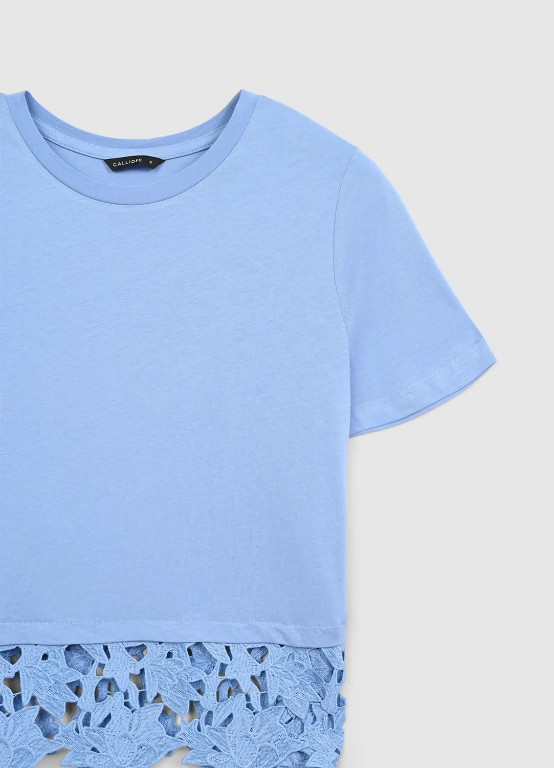 Calliope T-shirt fondo sangallo femme coton blanc