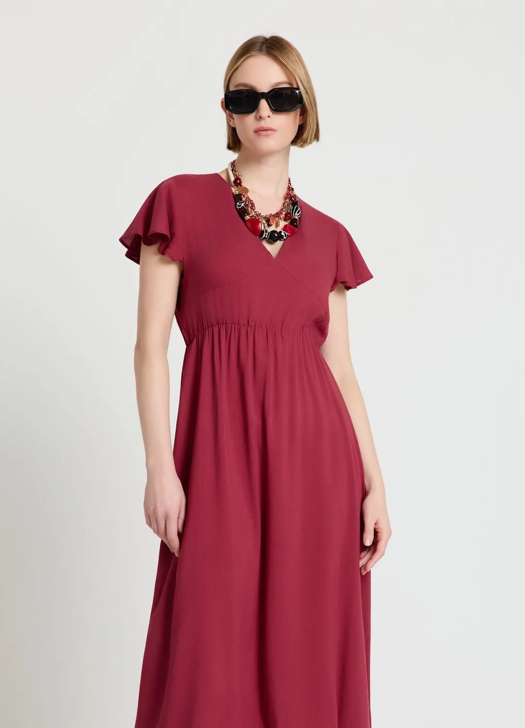 Calliope Atelier robe volants col V femme