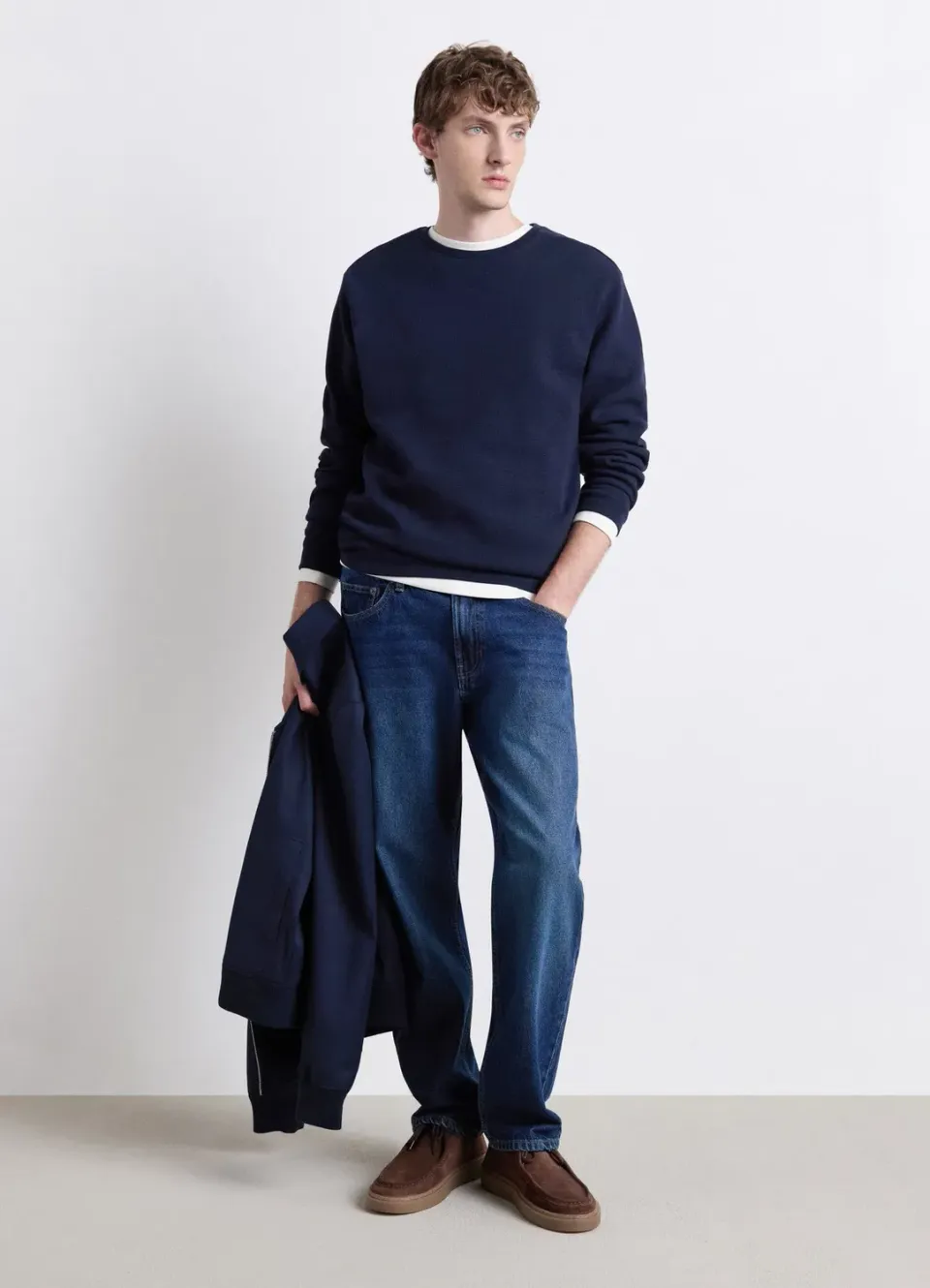 Calliope sweat col rond homme uni coton