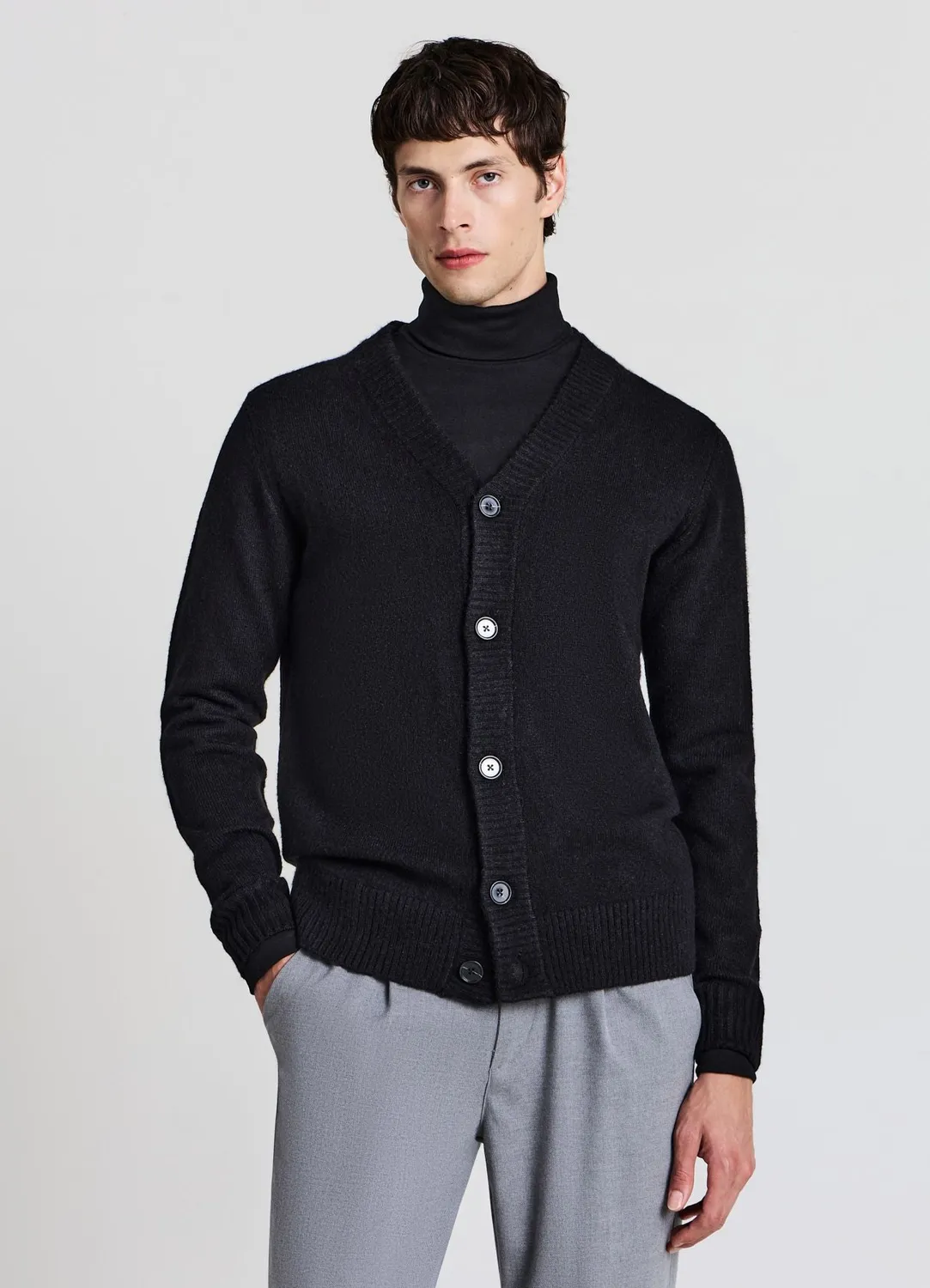 Calliope cardigan homme col V boutons maille