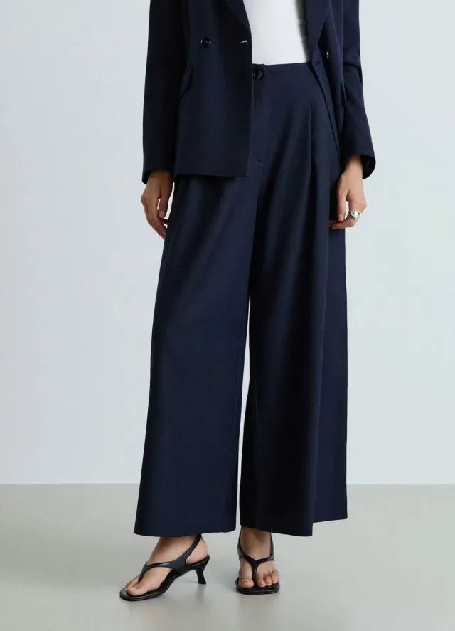 Calliope pantalon crop wide leg pantalon femme chevrons