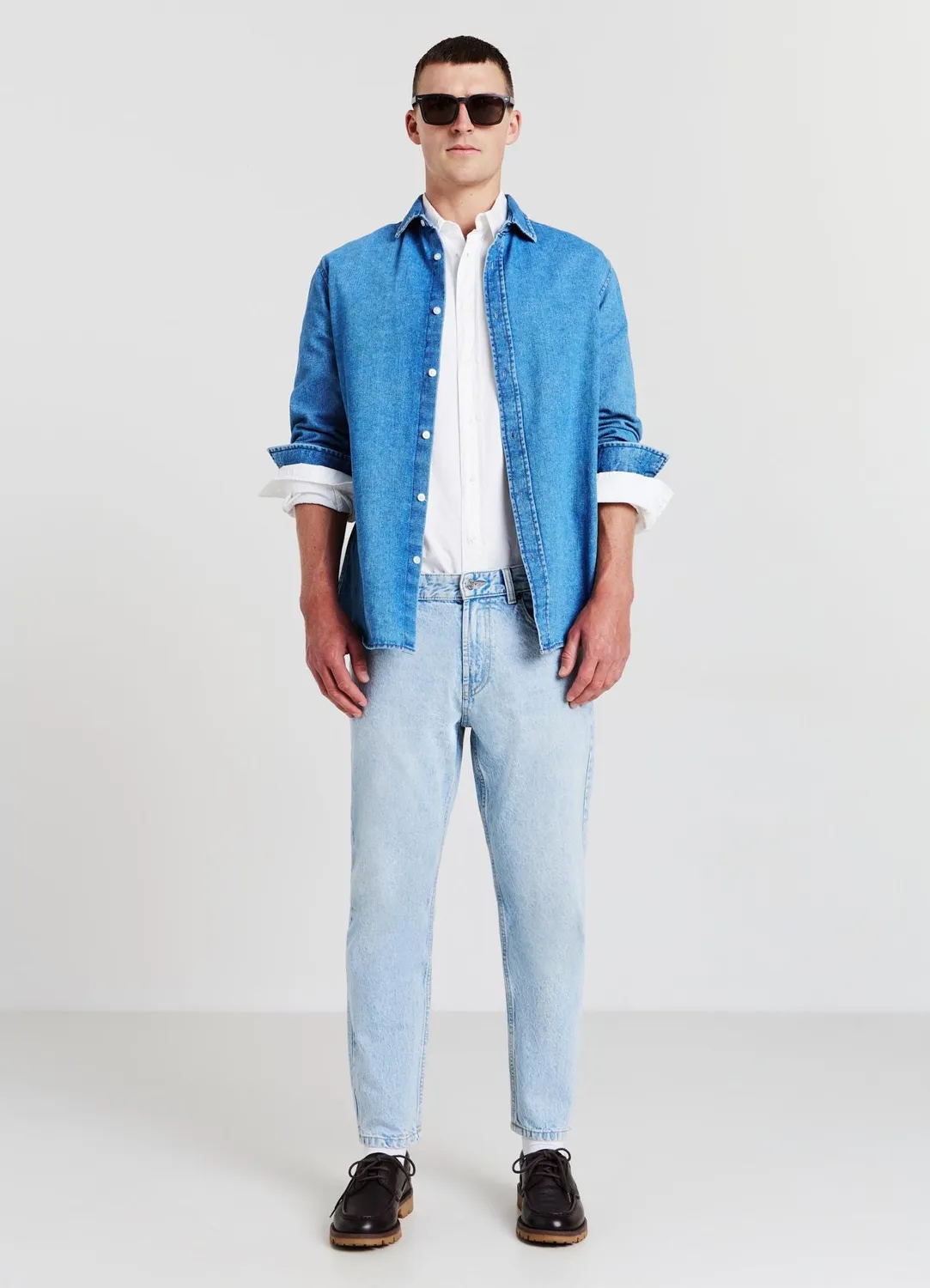 Calliope jean cropped délavé homme 5 poches