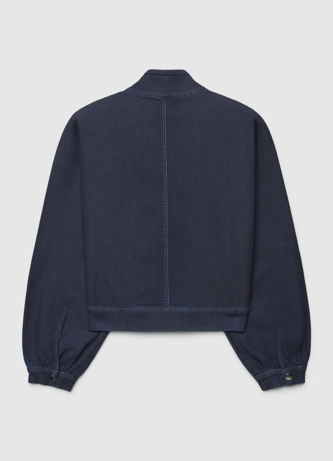 Calliope sweat zippé femme col montant effet denim