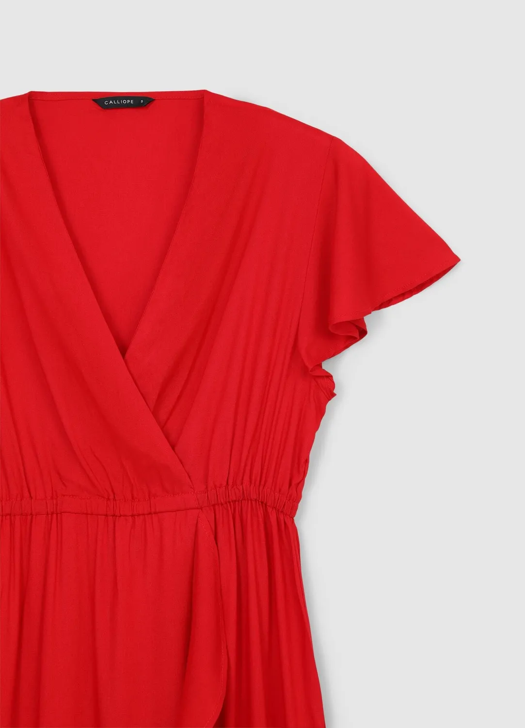 Calliope Robe longue croisée volants femme