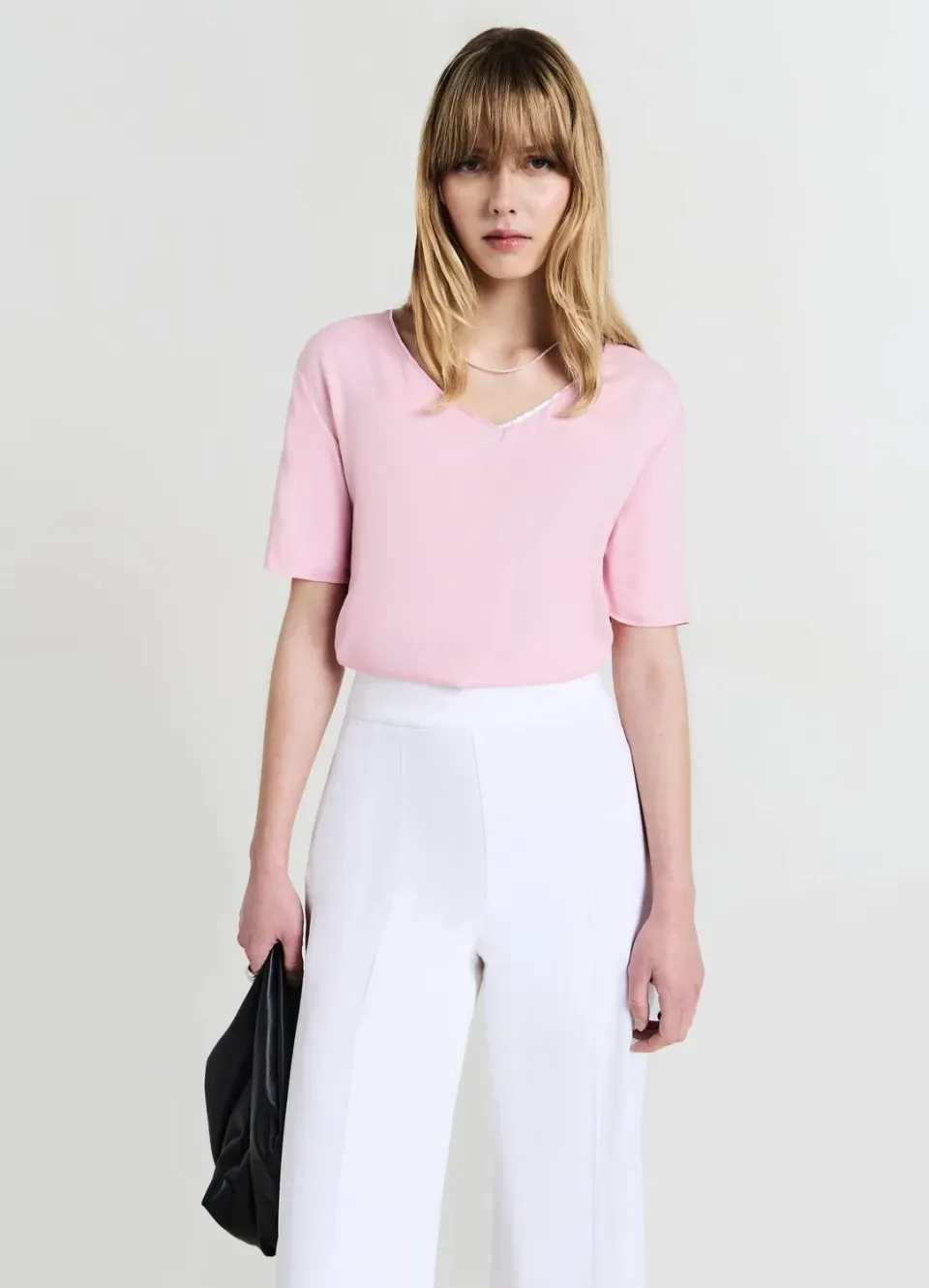 Calliope blouse col large manches courtes femme