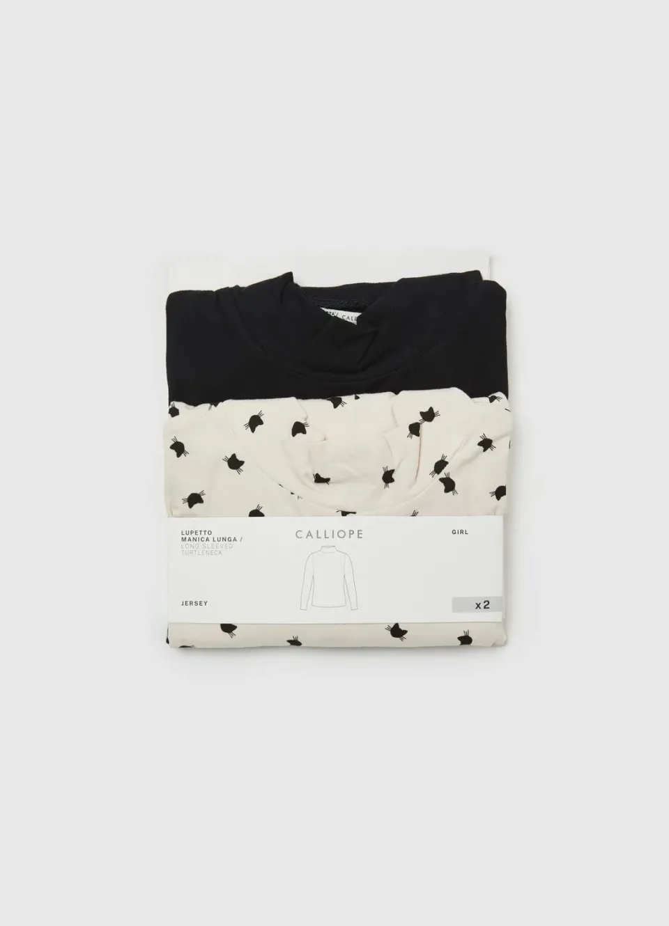 Calliope t-shirt col roulé motifs fille manches longues