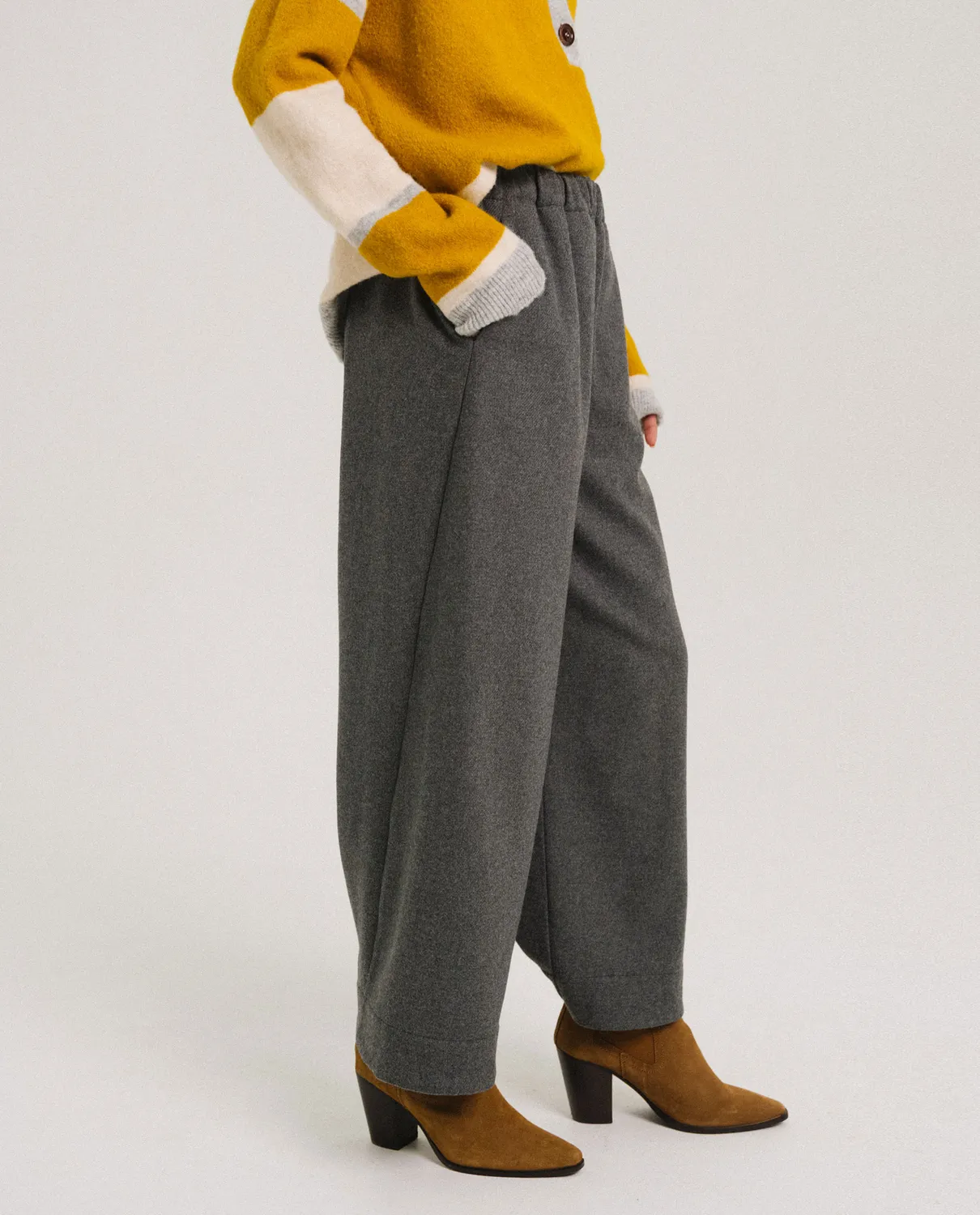 Tinsels Djoudi pantalon gris gabardine laine