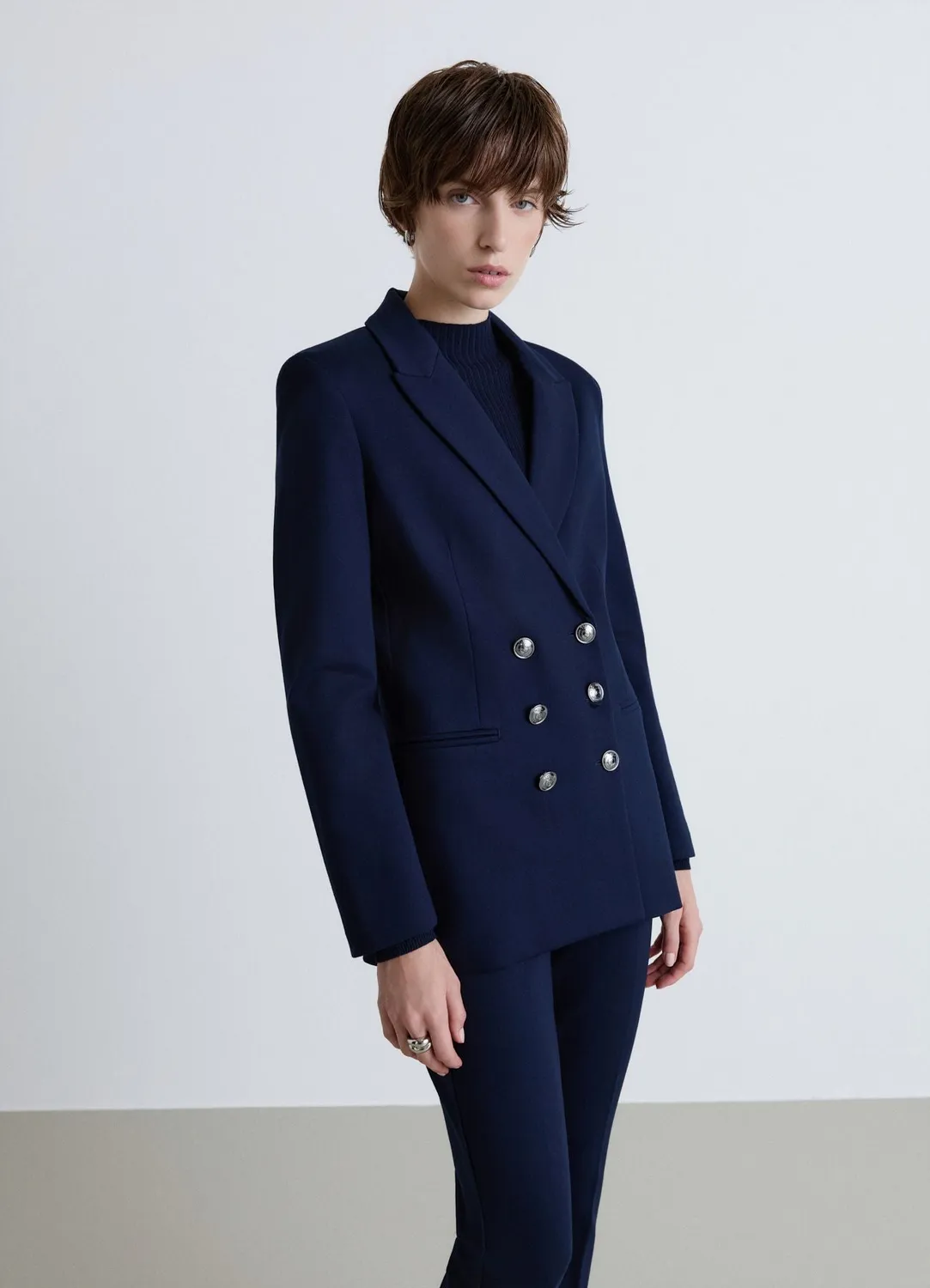 Calliope Double boutonnage blazer femme tailleur uni