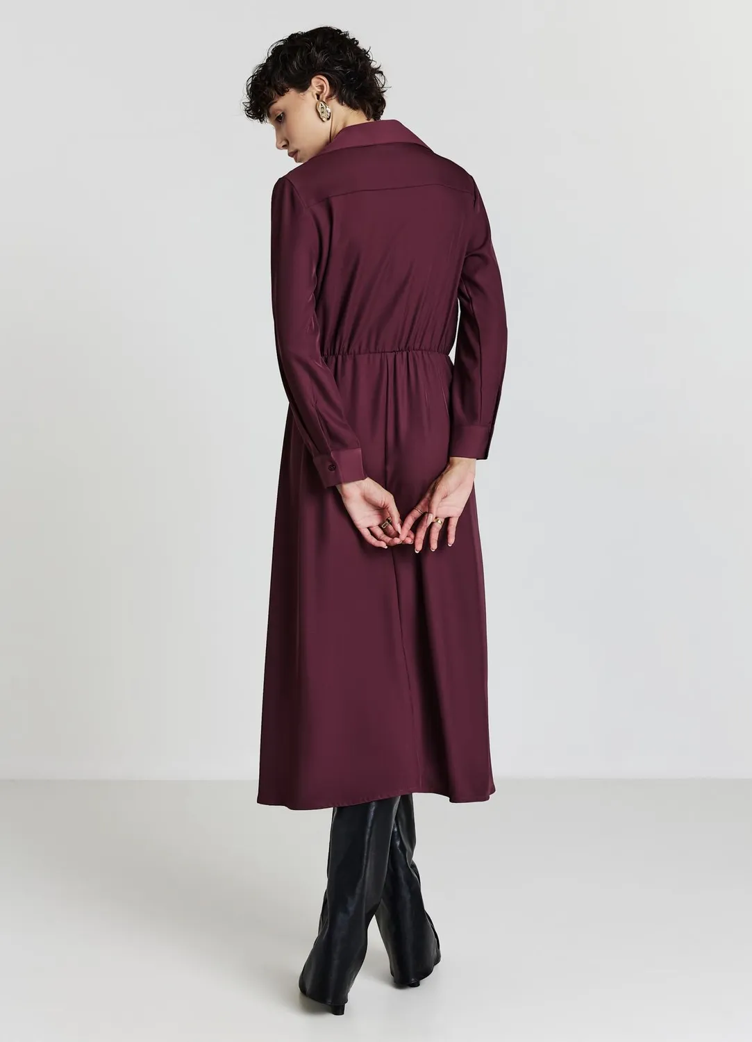 Calliope robe chemise longue femme coton nœud