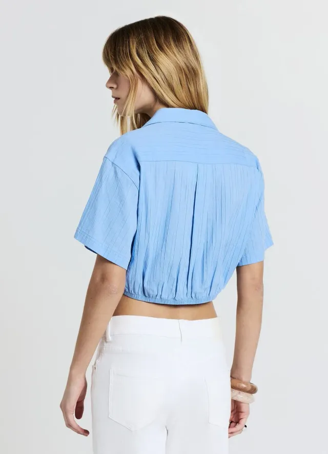 Calliope chemise coton femme relief manches courtes