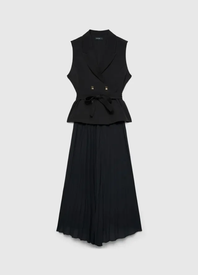 Calliope robe gilet femme double boutonnage plissée