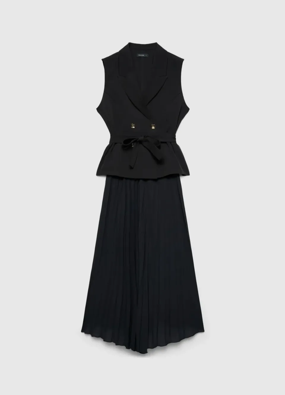 Calliope robe gilet femme double boutonnage plissée