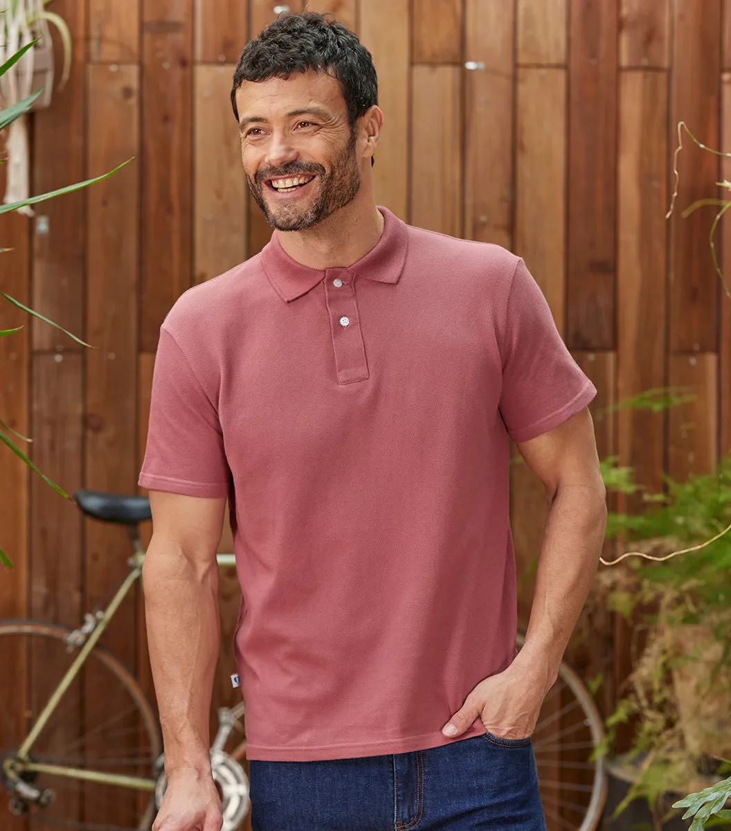 Cocorico Intemporel polo homme rose coton
