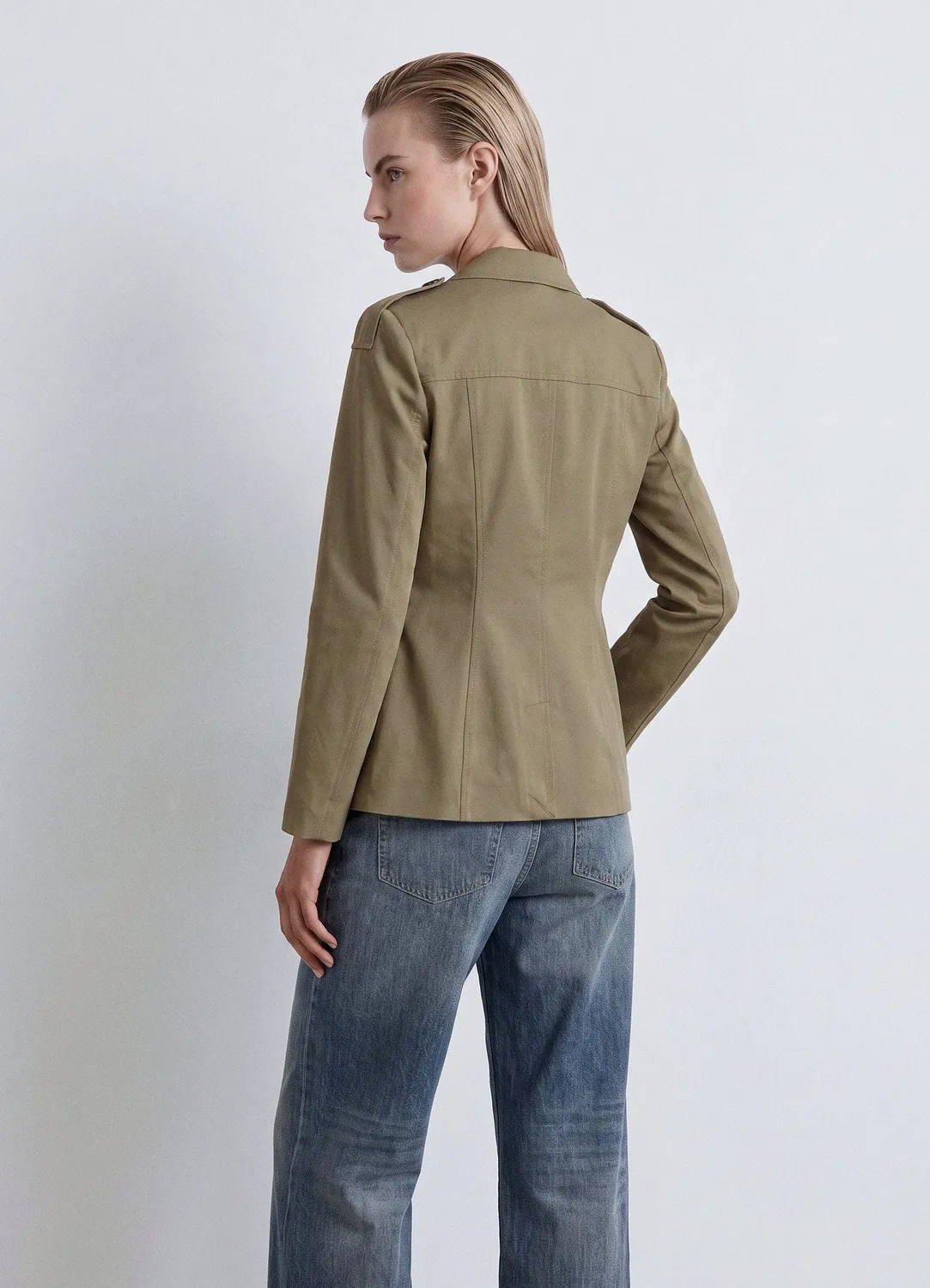 Calliope veste militaire femme poches rabat unie
