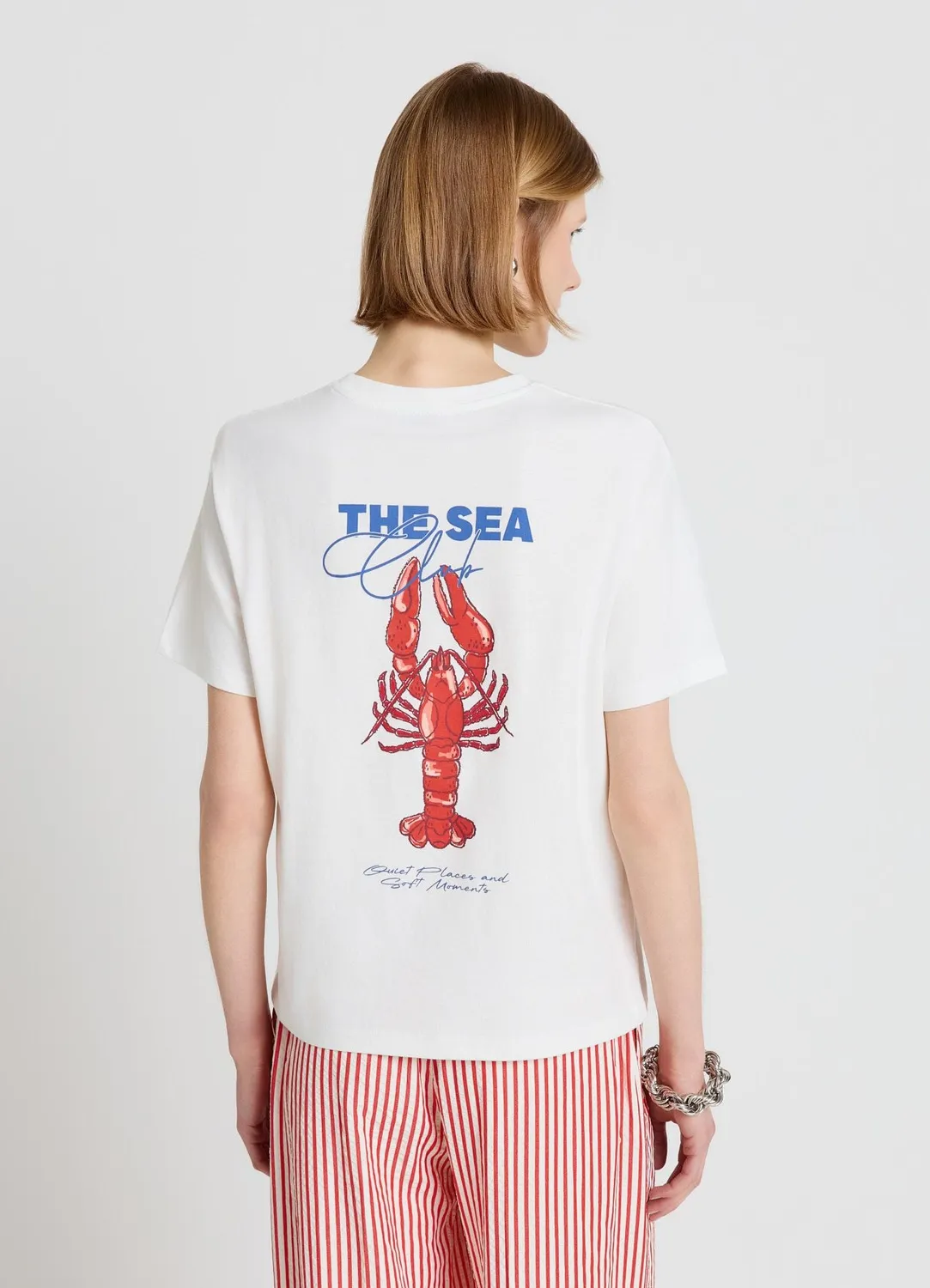 Calliope T-shirt femme imprimé homard coupe droite