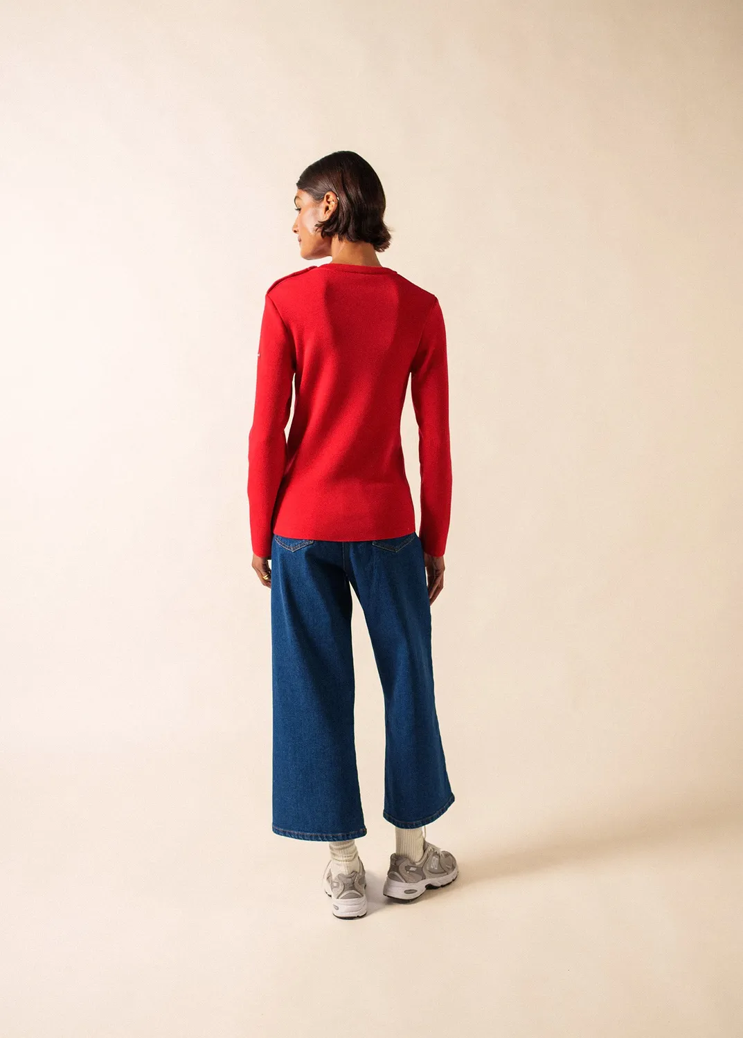 Saint James Marée pull marin tulipe laine ajusté