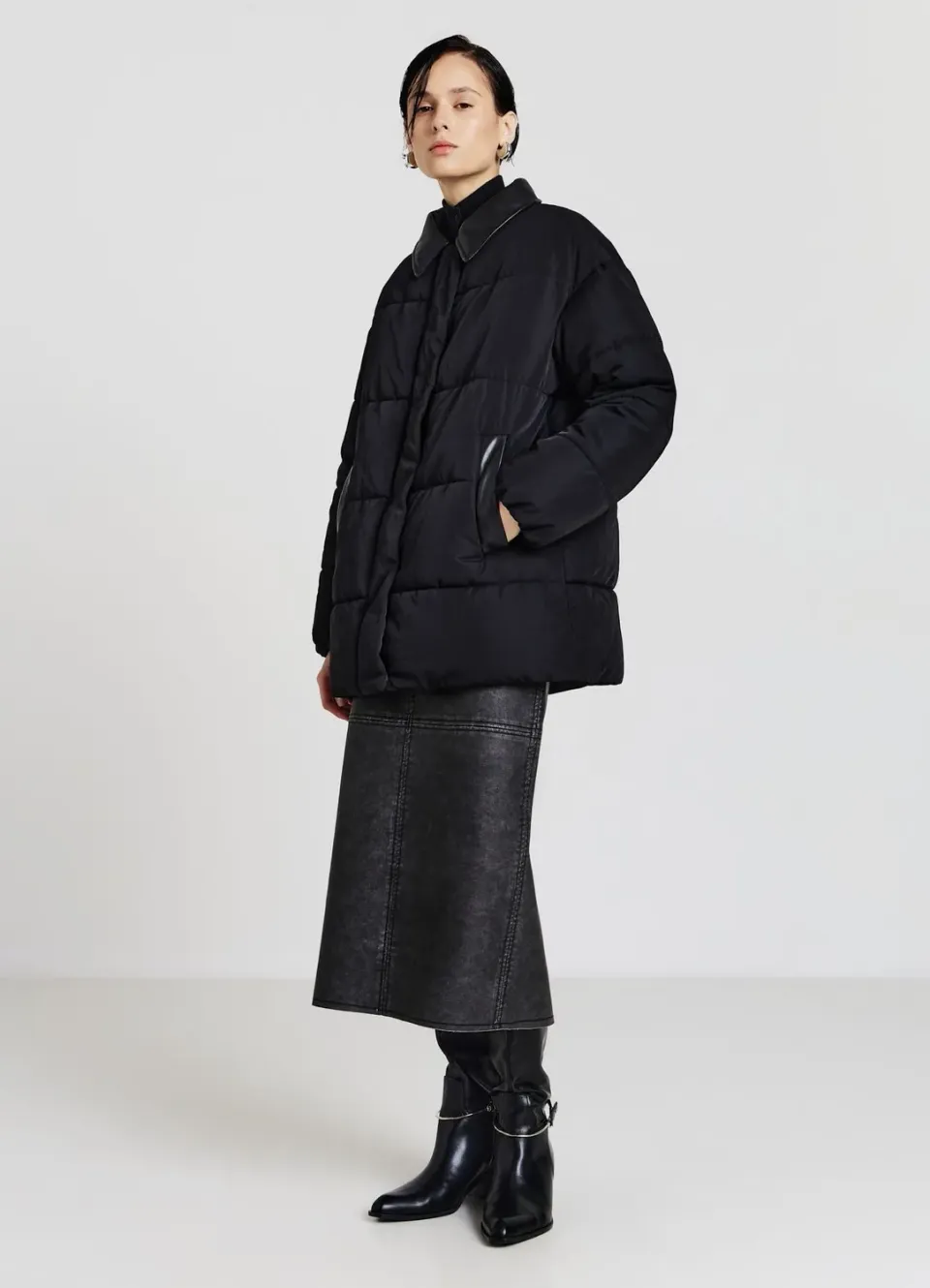 Calliope doudoune femme matelassée simili cuir