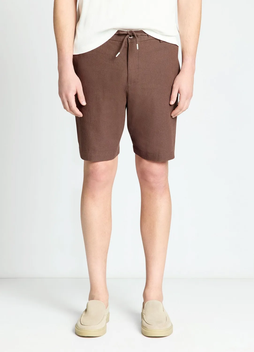 Calliope bermuda homme lin uni cordon taille 48