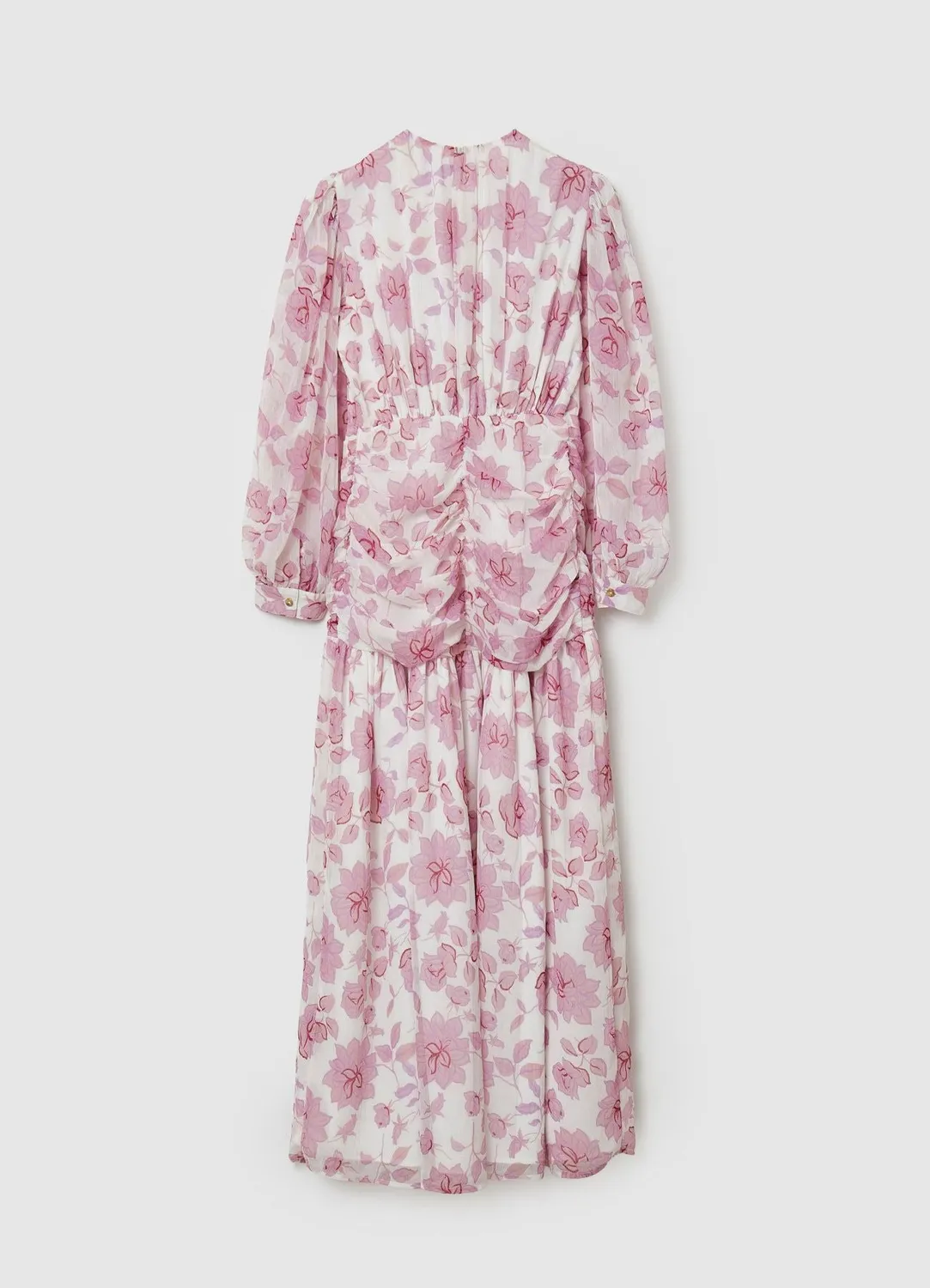Calliope Atelier robe midi fleurs manches longues