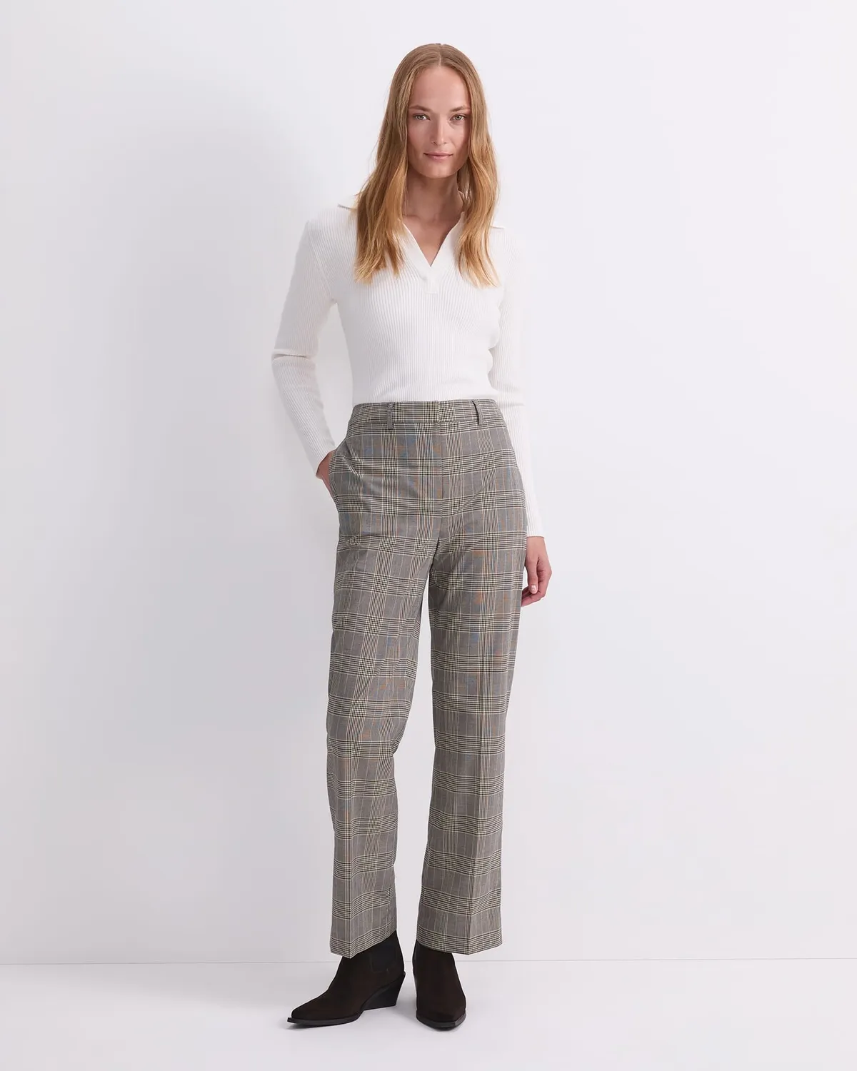 Sportscraft Chelsea pantalon à carreaux coupe droite