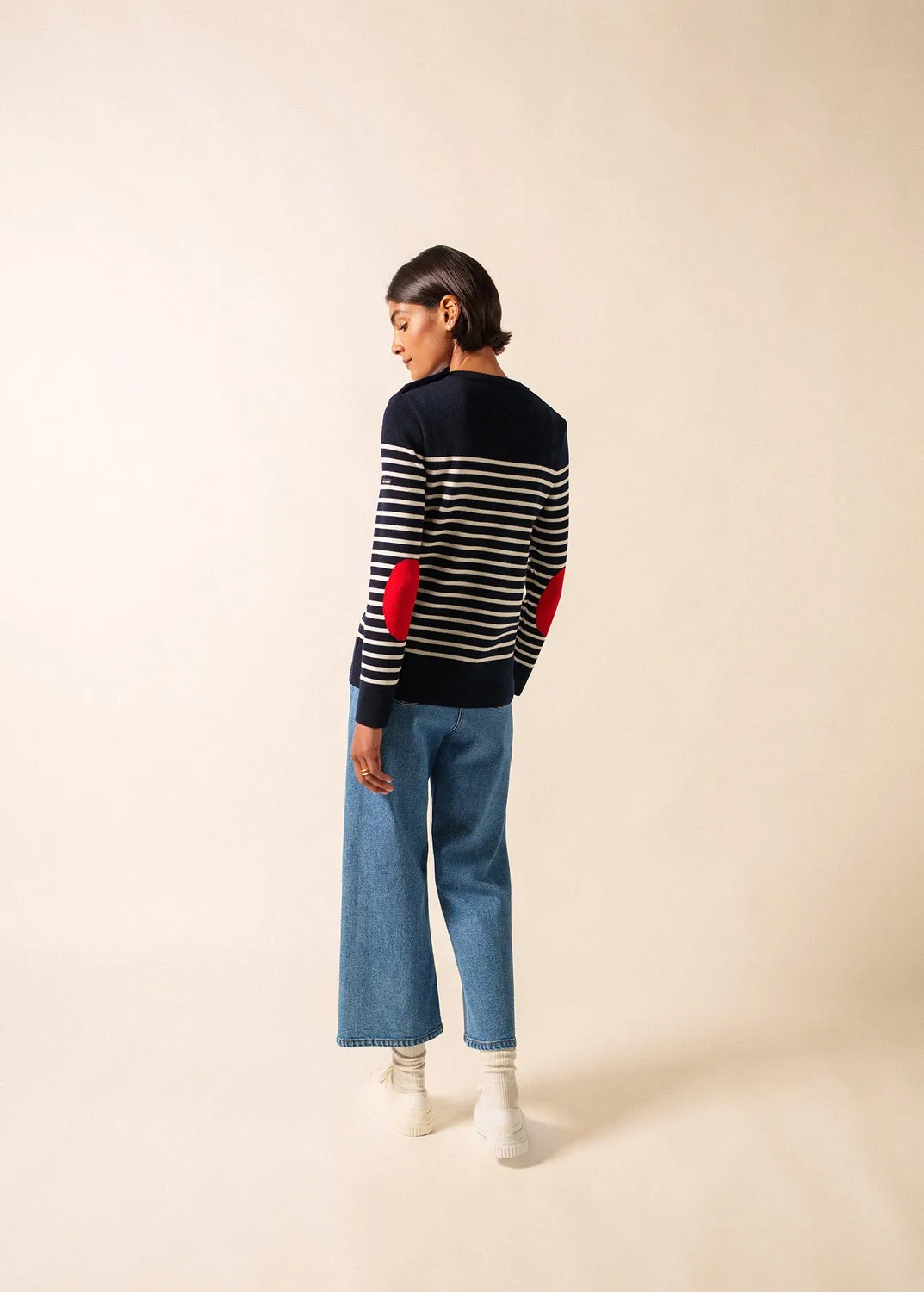 Saint James Brégançon Pop pull marin navy laine