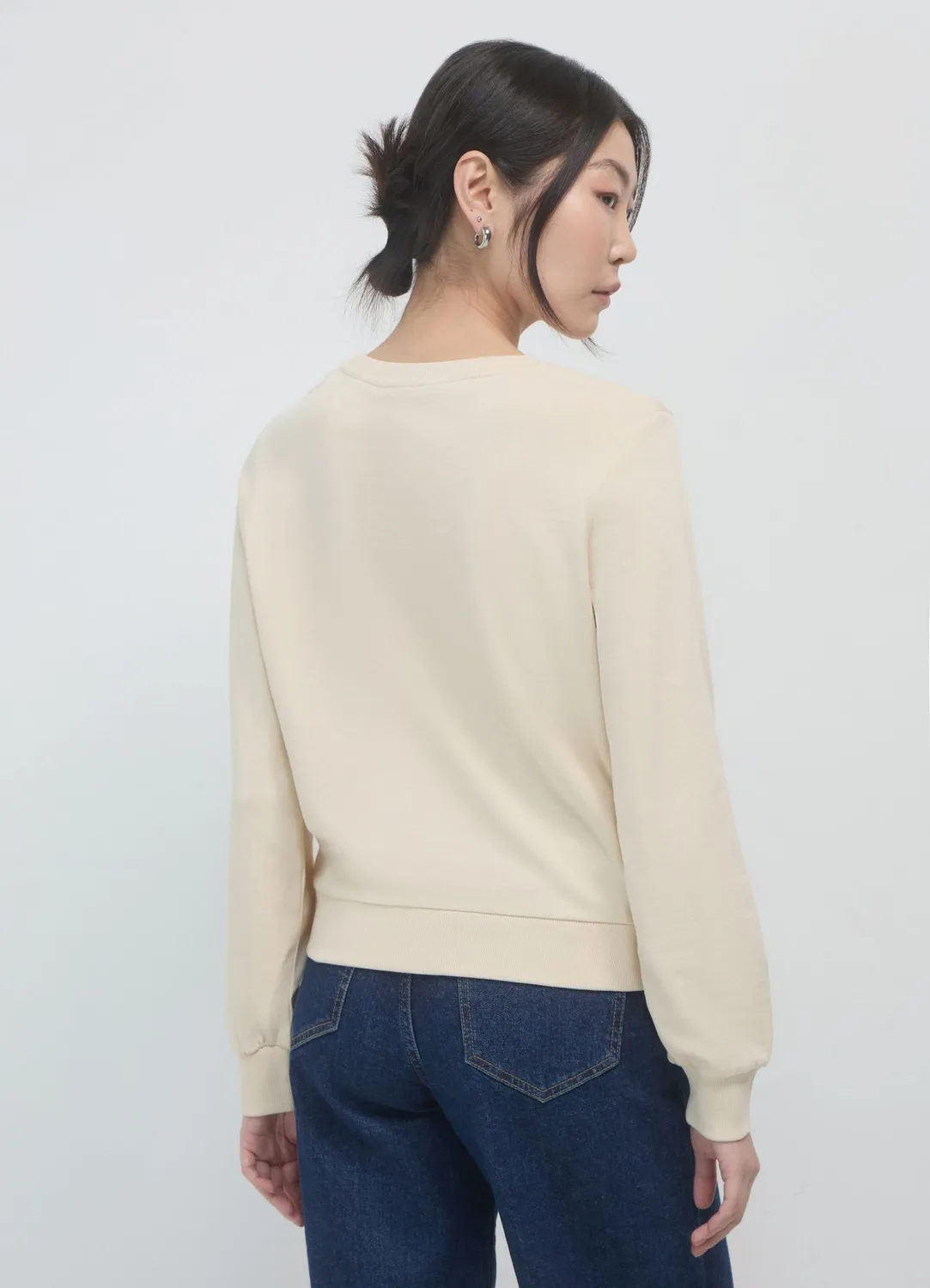 Calliope pull coton femme col rond franges