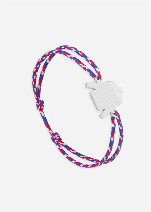 Saint James Marinière bracelet argent tricolore coton