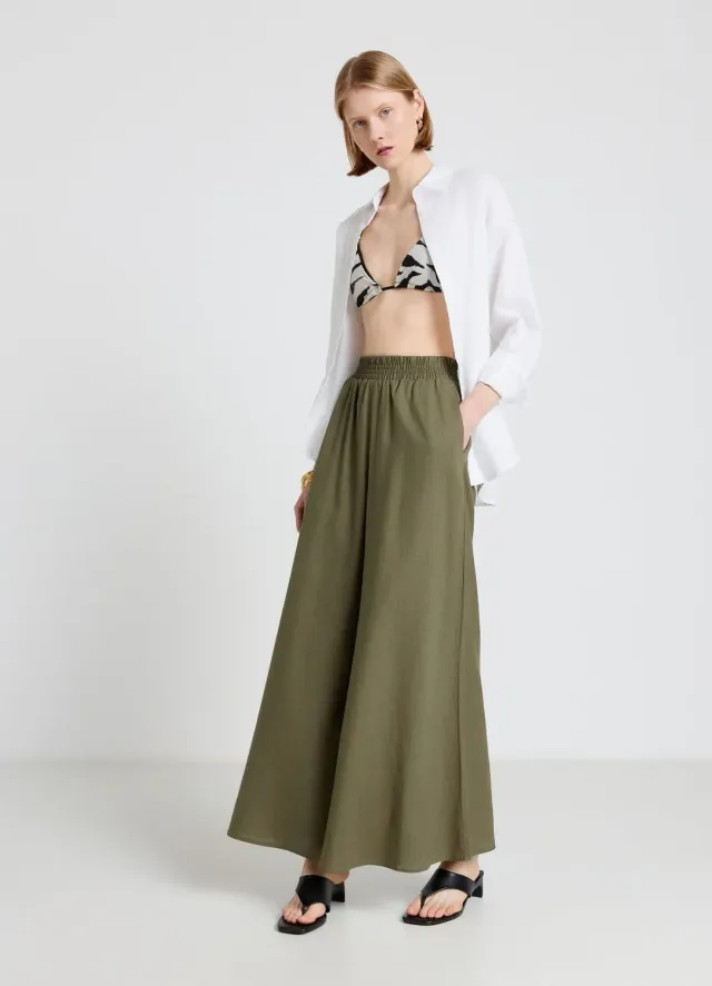 Calliope jupe-culotte large taille haute élastiquée