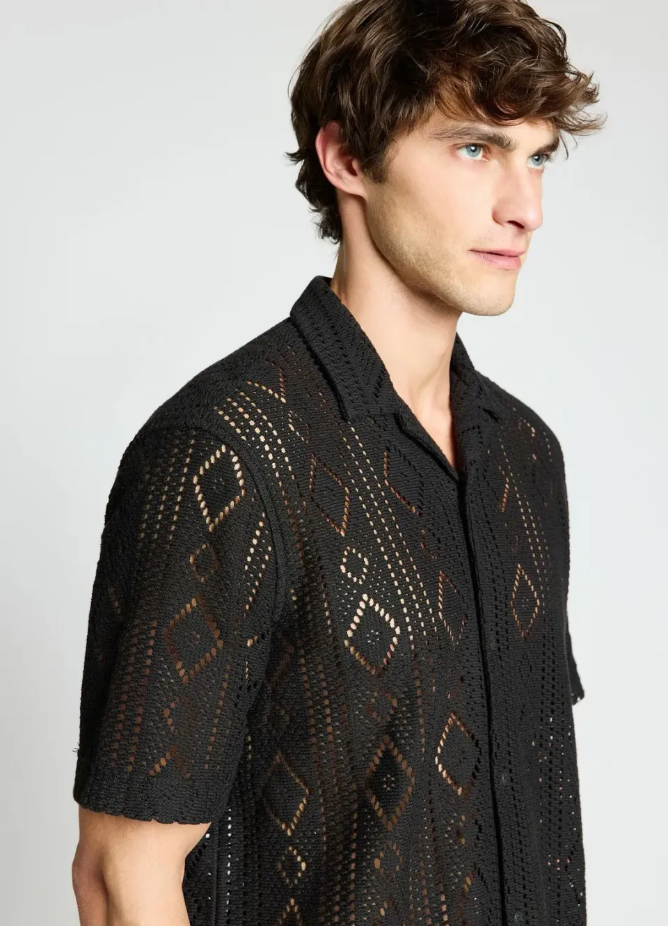 Calliope chemise bowling homme ajourée ethnique