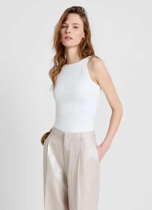 Calliope Top drapé nœud épaule femme ajusté