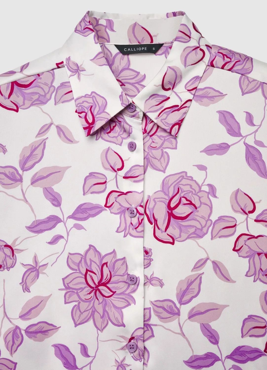 Calliope Chemise satinée fleurs femme
