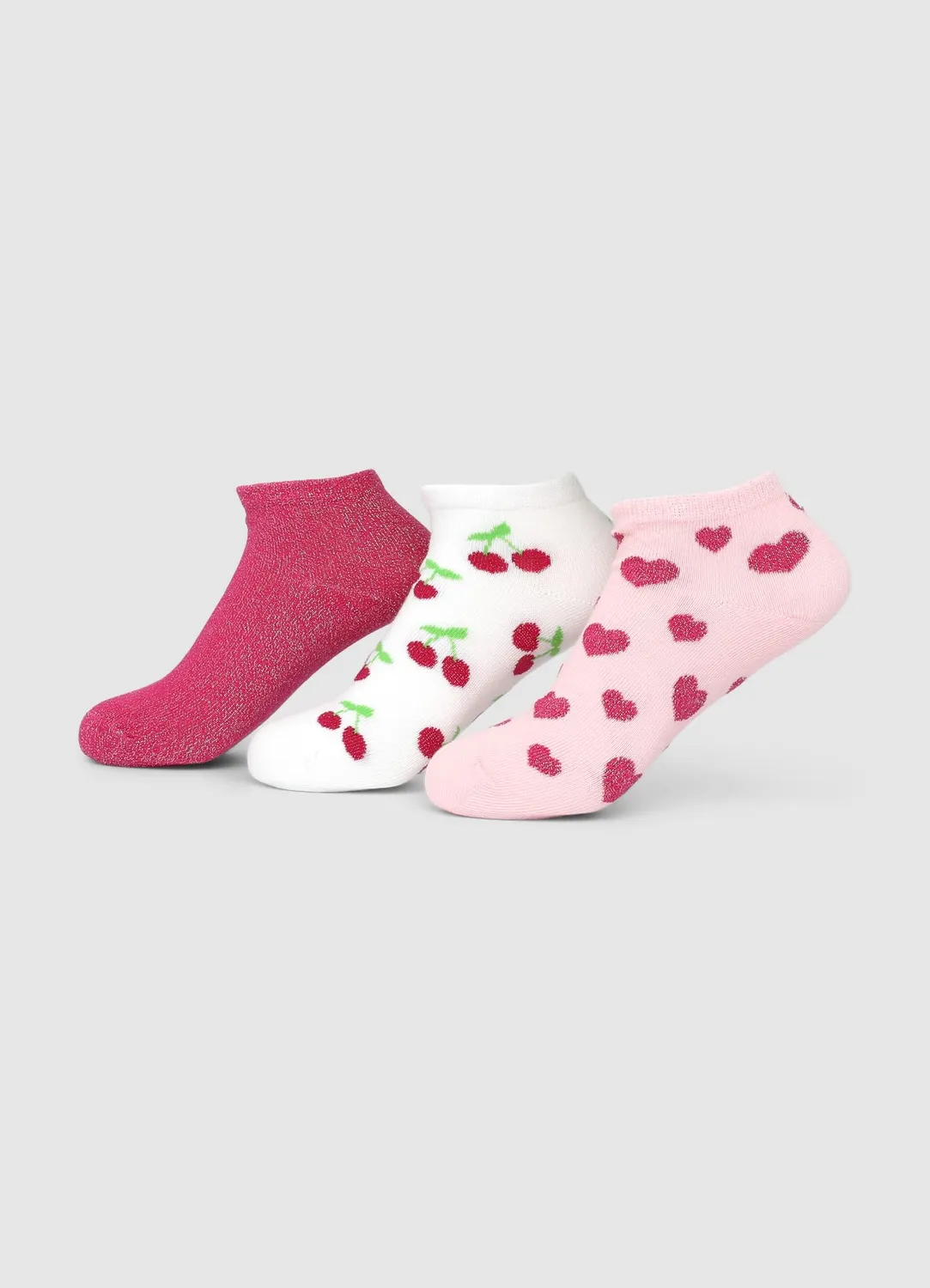 Calliope pack 3 chaussettes fille courtes cœurs