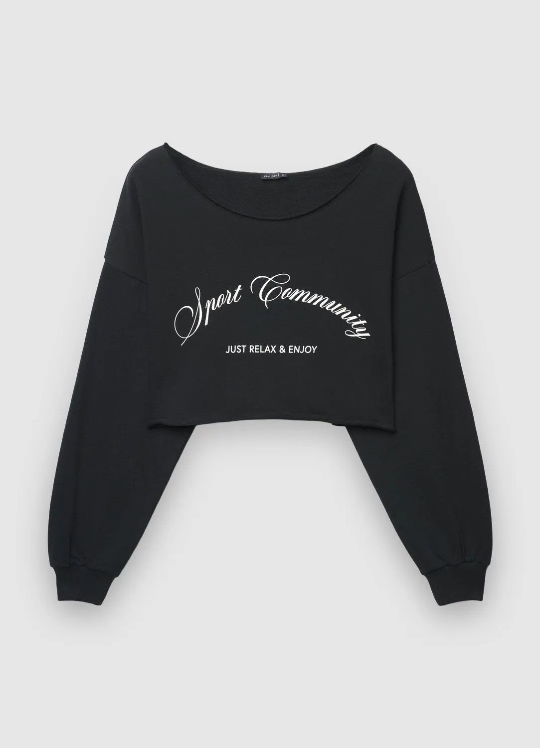 Calliope crop sweat inscription col rond